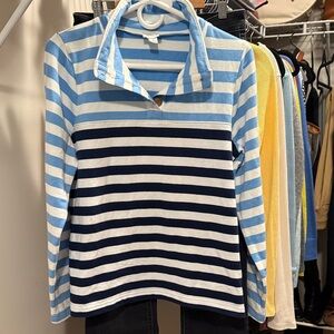 J. Crew cloud soft new pullover stripes